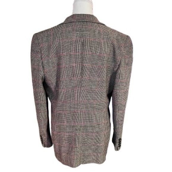 Vintage Ralph Lauren Plaid Blazer Jacket Size 8 Designer 80s 90s retro black red - Picture 4 of 13